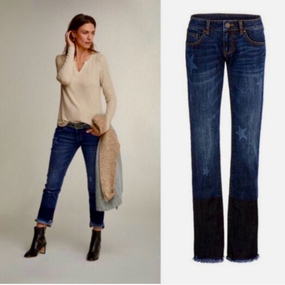 Cabi Women's Slim Boyfriend Blue Star Jeans XS #3937